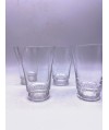 LALIQUE France  Quatre verres à orangeade modèle Reims en cristal transparent