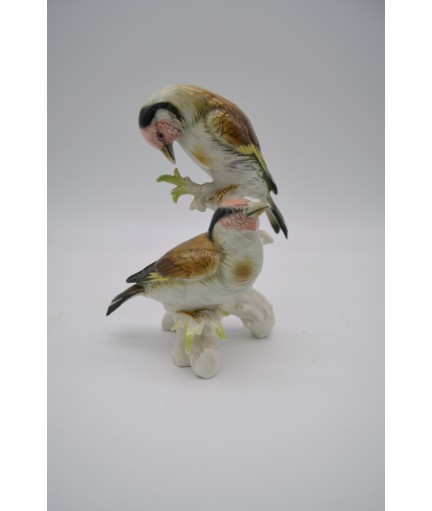 Couple de chardonnerets en porcelaine signé Karl Ens Germany 1930