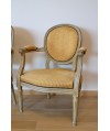 Paire de fauteuils médaillons style Louis XVI