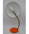 Lampe de Bureau Soucoupe Orange Pop, tige réglable en laiton doré (manque) années 1960