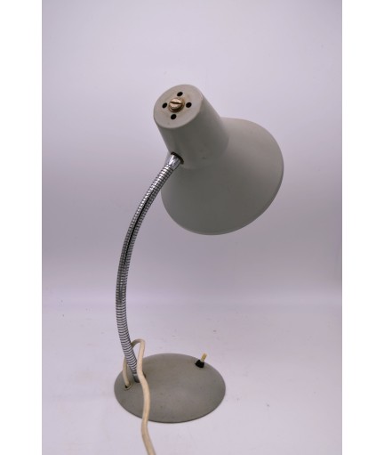 Lampe de bureau Vintage Gris, tige réglable en acier chromé 1960