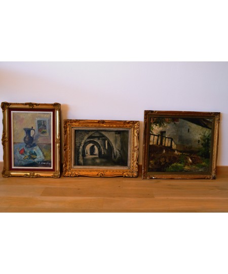 Lot de 3 peintures signés