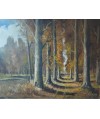 Peinture sur toile 'Paysage d'automne' signé M. VanLaer début 20e