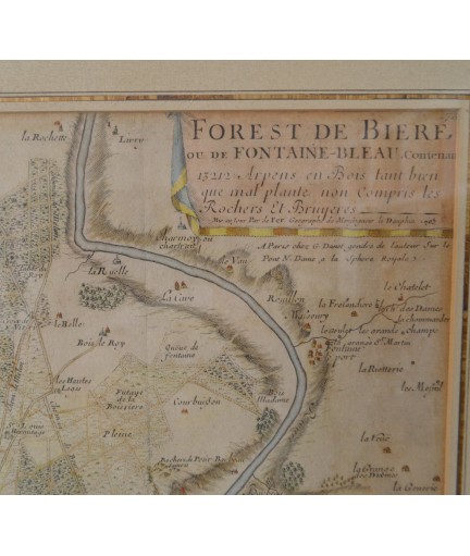 Estampe Carte de la Foret de Bière Fontainebleau