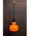 Suspension Vintage en opaline orange 1970