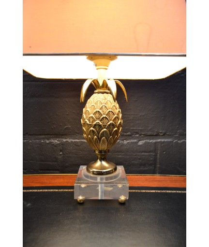 Lampe ananas en laiton 1970 d'après la maison Charles