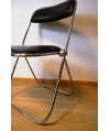 Lot de 5 chaises pliantes  en cuir et chrome Sigma Chair 1970