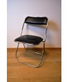 Lot de 5 chaises pliantes  en cuir et chrome Sigma Chair 1970