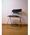 Lot de 5 chaises pliantes  en cuir et chrome Sigma Chair 1970