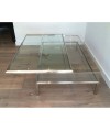 Table basse avec vitrine coulissante en verre - 1970