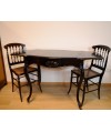 Table Bureau Napoleon III avec rallonge rabattable et ses 2 chaises