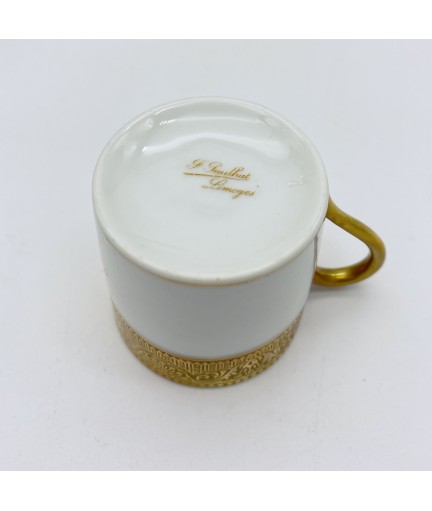 Lot de 4 tasses et sous-tasses en porcelaine de Limoges Paulhat France