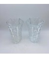 Paire de vases en cristal incolore taillé