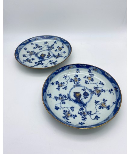 Paire d'assiettes d'exportation en porcelaine de Chine - Période Kangxi