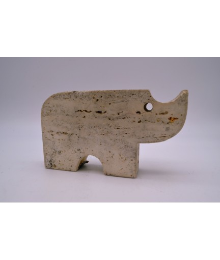 Sculpture Rhinocéros Frères Manelli 1970 avec étiquettes