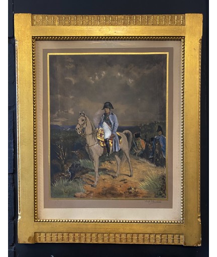 Portrait de Napoléon Bonaparte à cheval d'après Meissonier