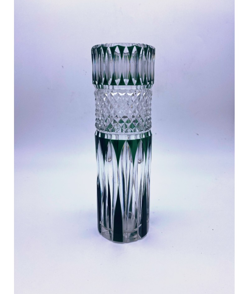 Vase en cristal Val Saint Lambert vert