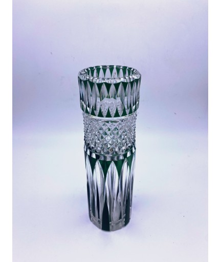 Vase en cristal Val Saint Lambert vert