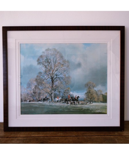 Print The Southdown Hunt in Firle Park by Frank Wootton 1968