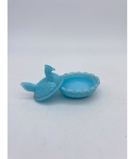 Poule couveuse en opaline turquoise - petit modèle