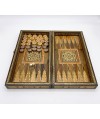 Boîte de jeu backgammon en mosaïque incrustée