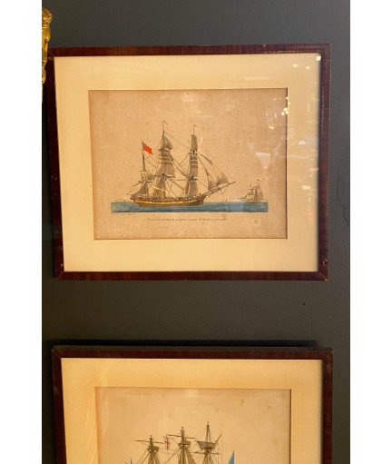 Lot de 3 gravures marines par Jean Jerome Baugean (1764-1830)