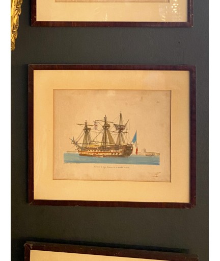 Lot de 3 gravures marines par Jean Jerome Baugean (1764-1830)