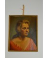 Peinture 'Portrait jeune femme' signé 1951