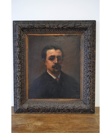 Peinture sur toile "Portrait de Mr Edouard Costier" signé Ferdinand Polack 1885