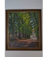 Peinture sur toile "Allée d'arbres" signé Comoth '80