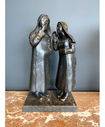 Bronze "les religieuses" signé Margrit (1943-)