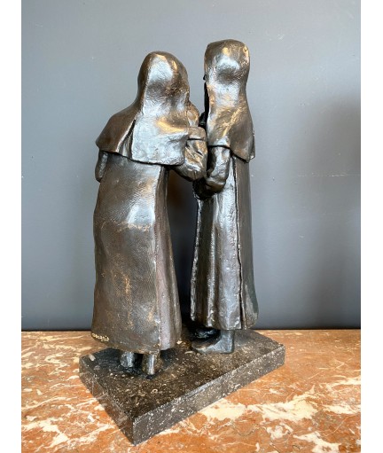 Bronze "les religieuses" signé Margrit (1943-)