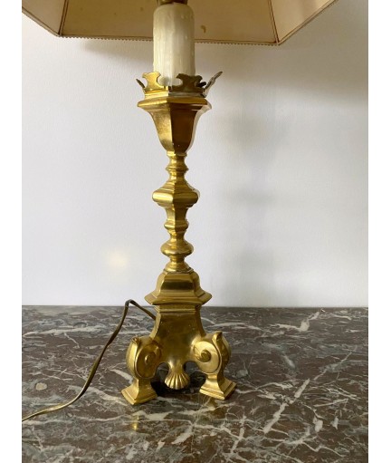 Lampe sur pied en bronze doré