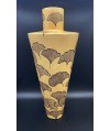 Vase céramique à décor feuilles de ginkgo 20e