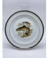 Service à poisson en porcelaine de Limoges "Laurier" - 14 pièces