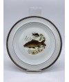 Service à poisson en porcelaine de Limoges "Laurier" - 14 pièces