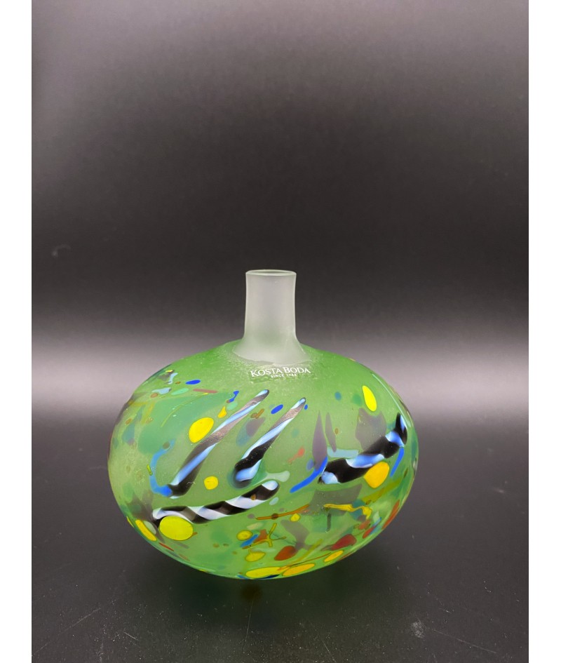 Vase en verre modèle Satellite, signé et numéroté, Atelier Kosta Boda