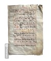 Feuille d'antiphonaire sur parchemin 16e siècle