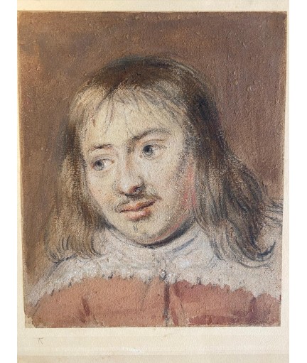 Dessin aux crayons couleur du 6e fils de Georges III - 17e de Gabriel Metsu (1629-1667)