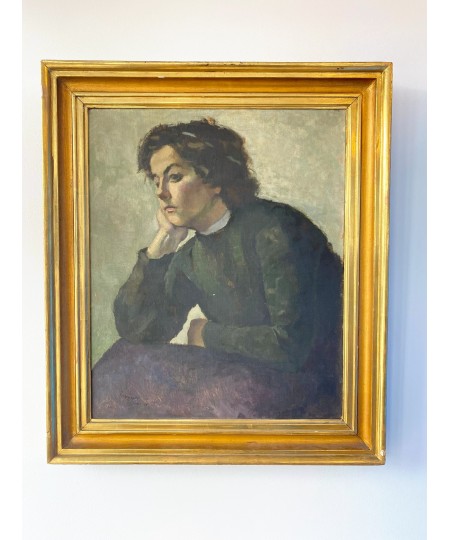 Peinture 'Portrait dame' signé Max Rappaport 1904 (1884-1924)