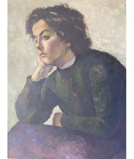 Peinture 'Portrait dame' signé Max Rappaport 1904 (1884-1924)