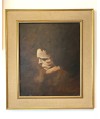 Peinture sur toile Portrait Sombre - signature illisible