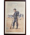 Lot de 3 aquarelles de Militaires signé Maurice Romberg