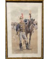 Lot de 3 aquarelles de Militaires signé Maurice Romberg