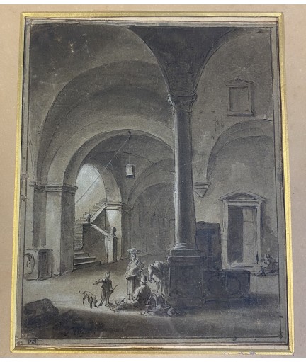 Dessin Aquarelle - 17e - Collection P Sylvester - Jan Wyck - 1644-1702