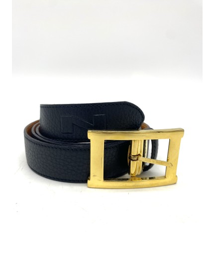 Ceinture en cuir noir Nathan Baume