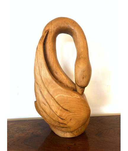 Sculpture en bois représentant un cygne