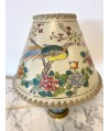 Petite lampe asiatique à décor d'oiseaux et fleuris