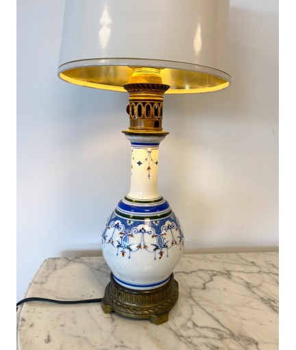 Chine - grand vase monté en lampe