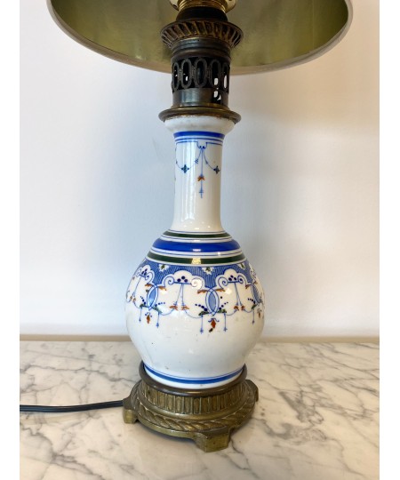 Chine - grand vase monté en lampe